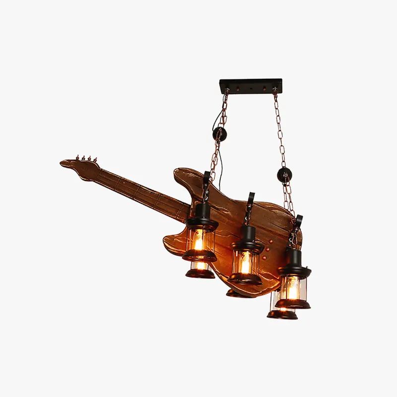 Epoch Suspension Guitare Vintage, Metal\\/Bois, Marron, Chambre