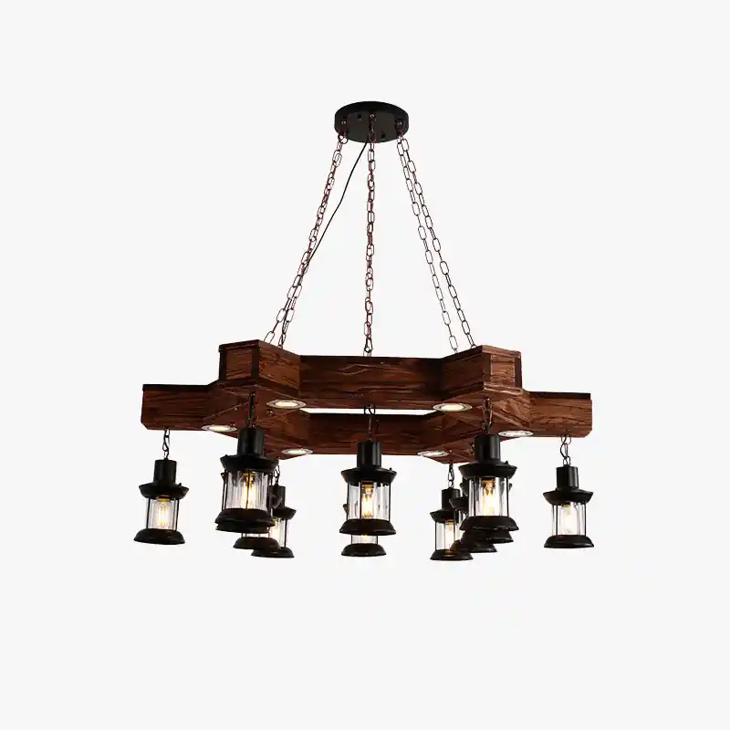 Epoch Suspension Polygone Géométrique, Metal\\/Bois, Marron, Salon