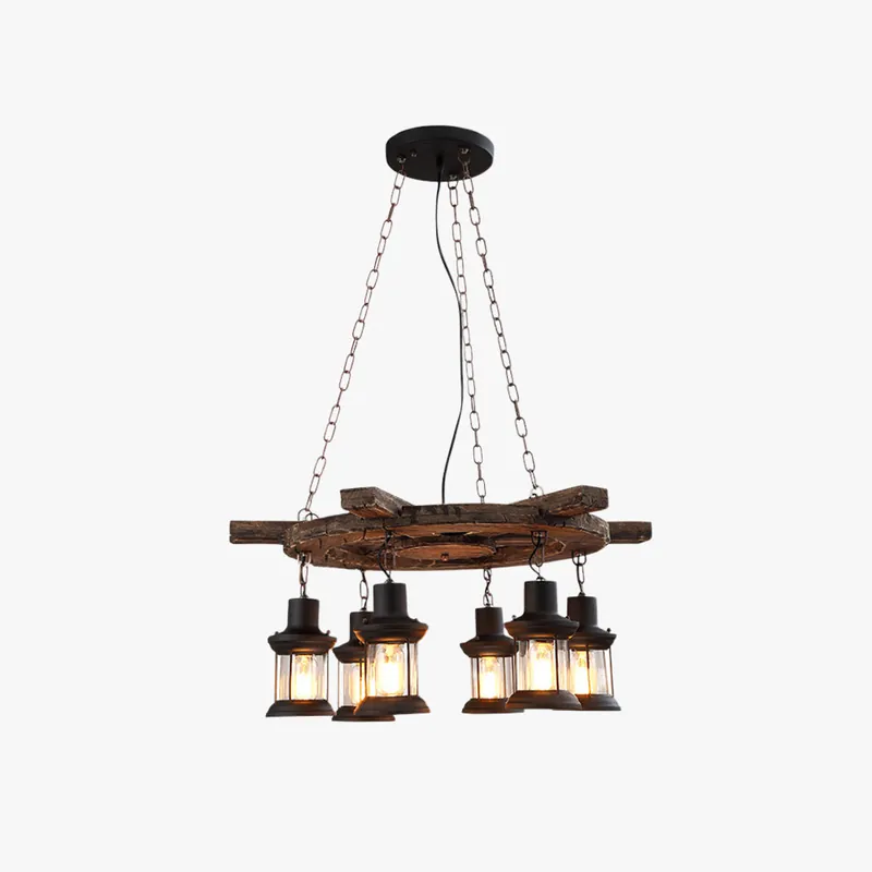 Epoch Suspension Rudder Vintage, Metal\\/Bois, Noir\\/Marron, Chambre