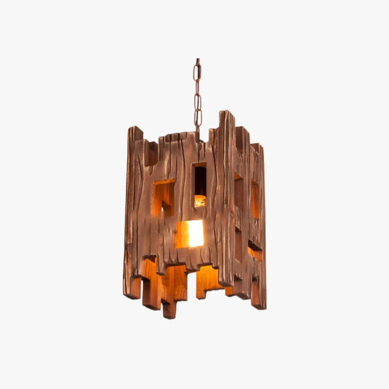 Epoch Suspension Rectangulaire Rustique, Bois\\/Metal, Bois, Chambre