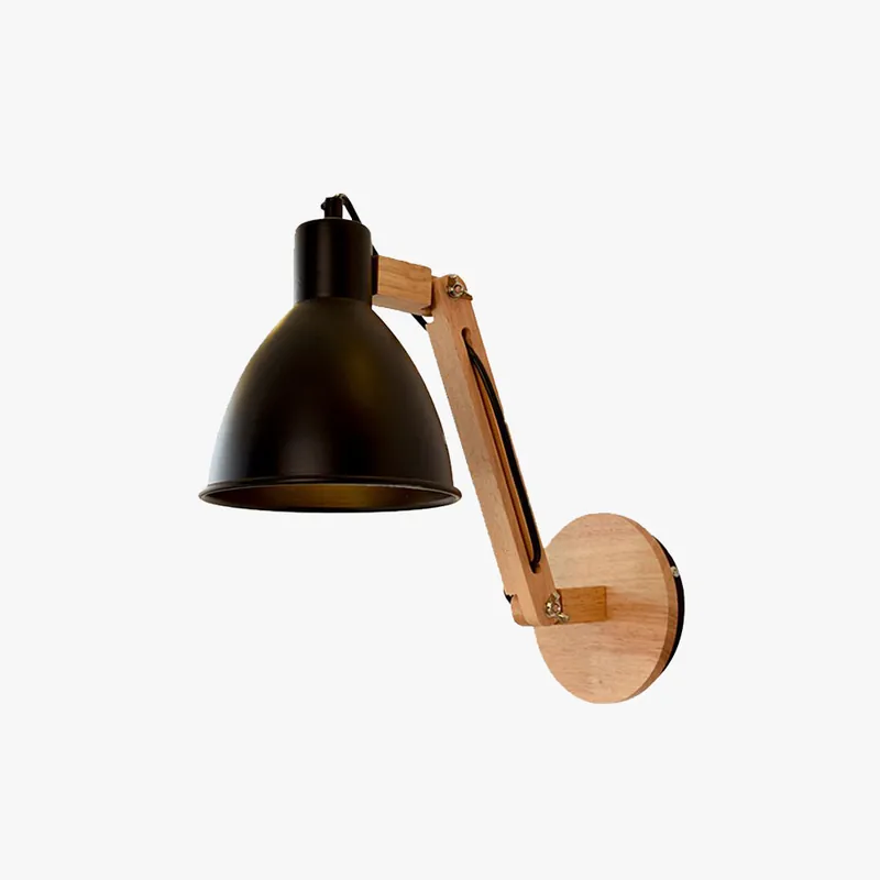 Epoch Applique Murale Orientable Vintage, Métal\\/Bois, Blanc\\/Noir