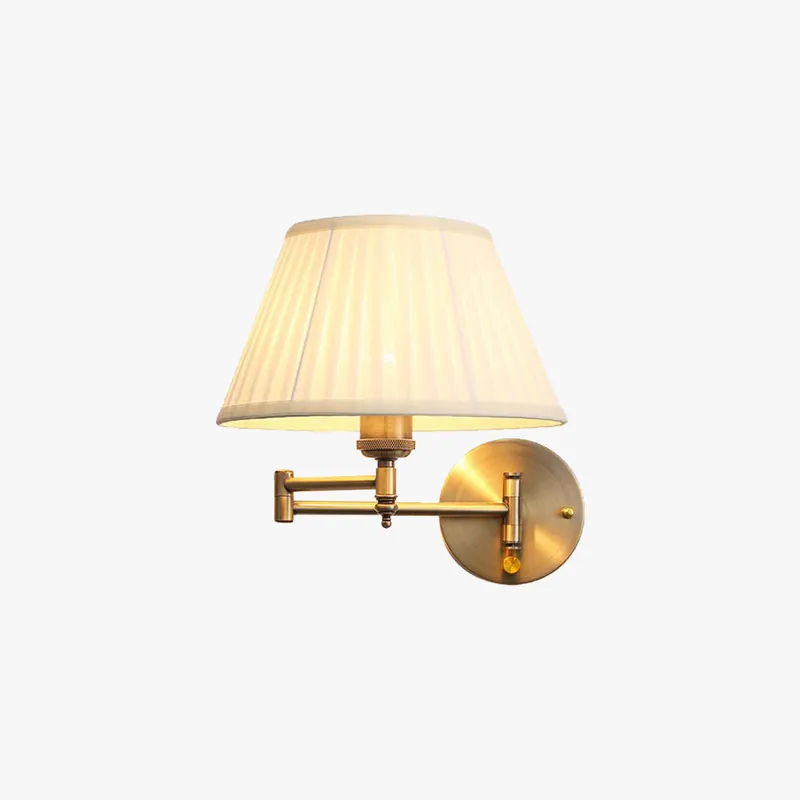 Arisha Applique Murale Réglable Vintage, Tissu, Blanc\\/Beige, Chambre