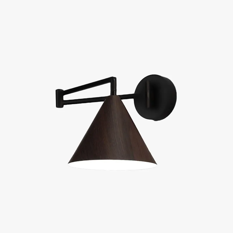 Muto Applique Murale Ajustable Conique, Métal, Marron\\/Bois, Chambre