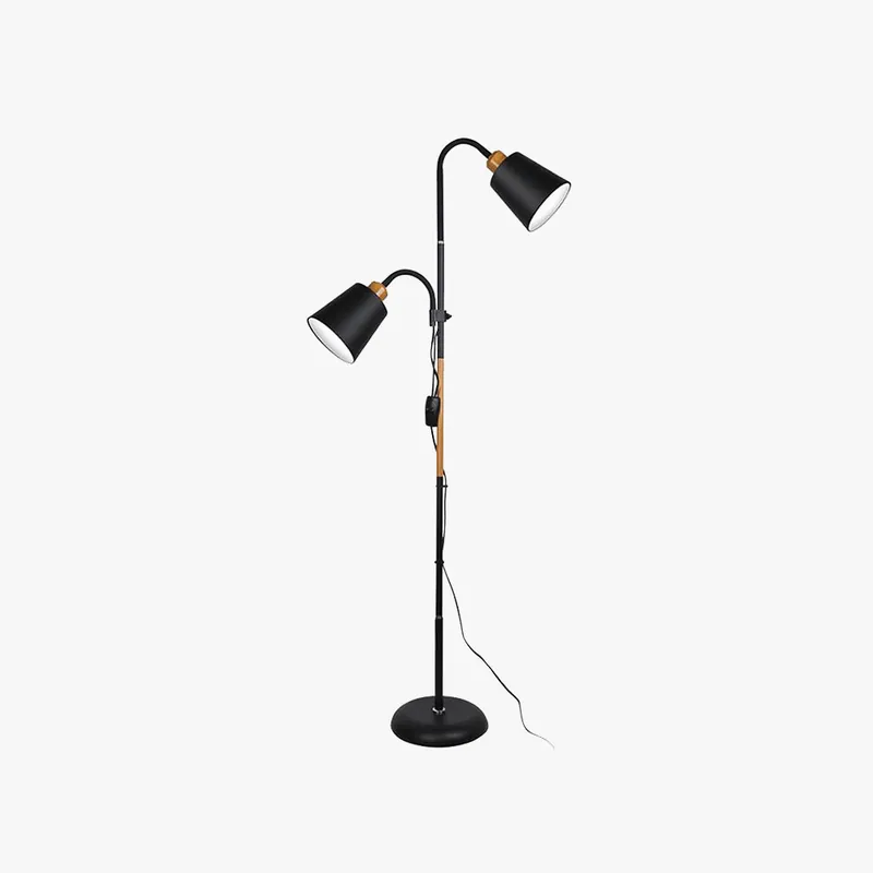 Tiffany Lampadaire Cylindre Moderne, Métal, Noir\\/Blanc, Salon