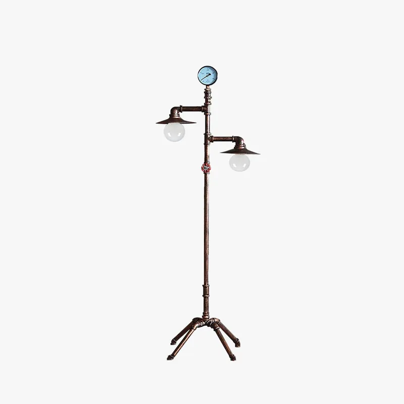 Silva Lampadaire Pipe Antique, Métal, Bronze, Salon