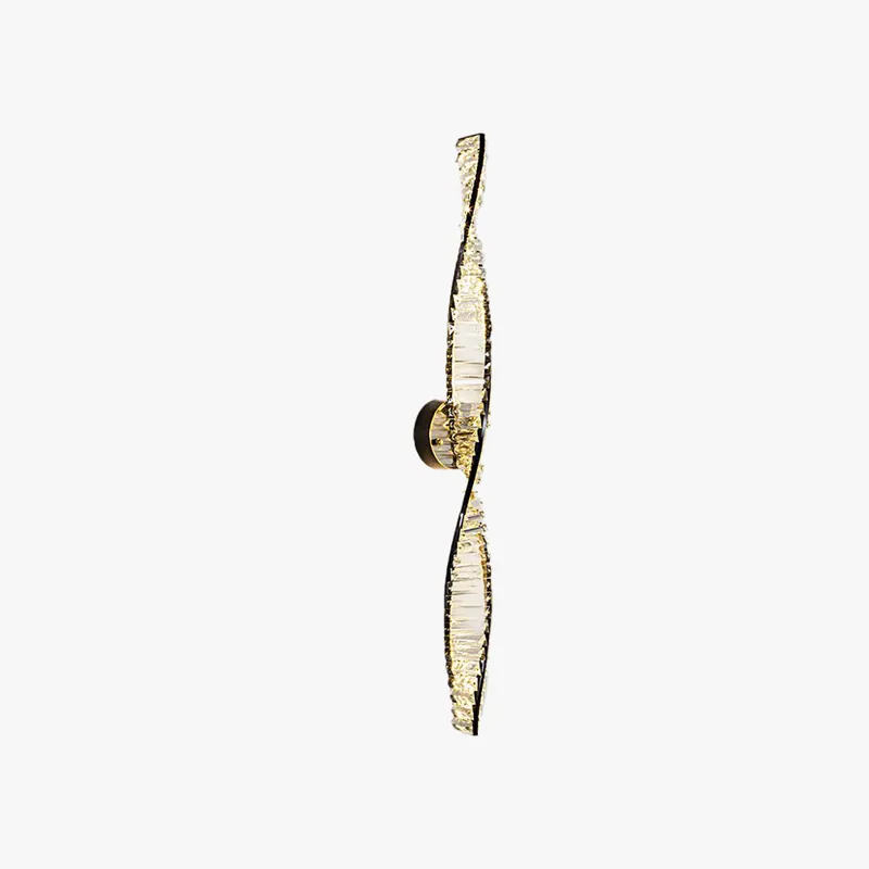Kristy Applique Murale Spirale Design, Métal\\/Cristal, Noir\\/Or, Chambre