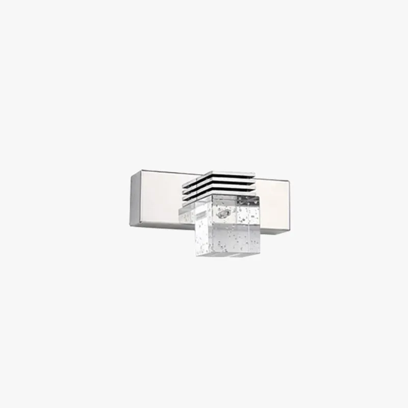 Arisha Applique Murale à Miroir Carrée Moderne, Métal\\/Cristal, Argent, Salle de Bain