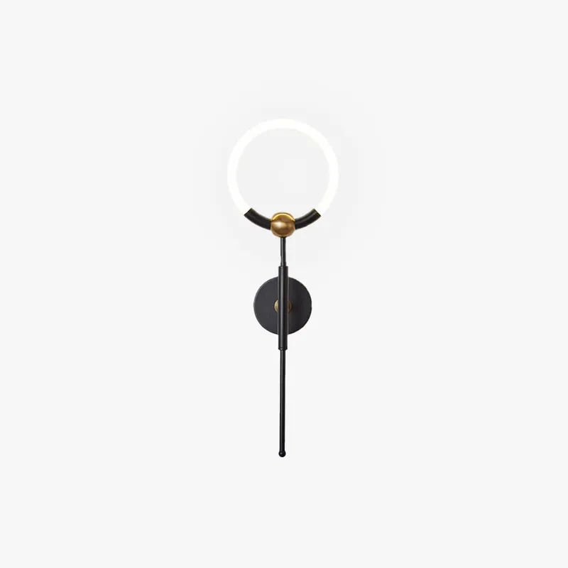 Arisha Applique Murale Simple Ronde, Métal\\/Acrylique, Noir\\/Or, Salon