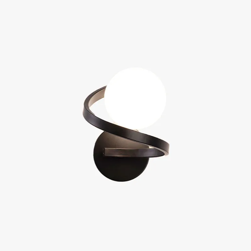 Arisha Applique Murale Globe Moderne, Métal\\/Verre, Noir\\/Or, Couloir