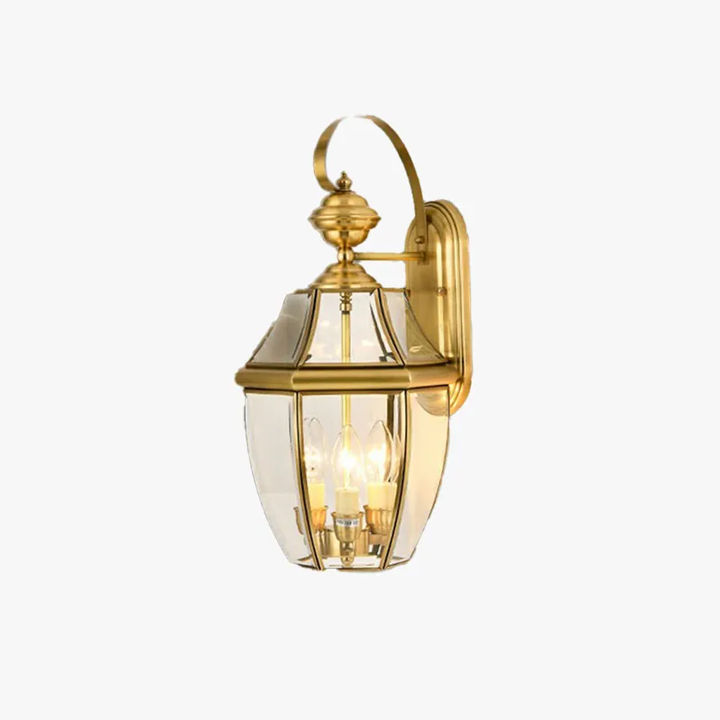Silva Applique Murale Extérieur Lanterne Vintage, Verre\\/Métal, Laiton, Cour