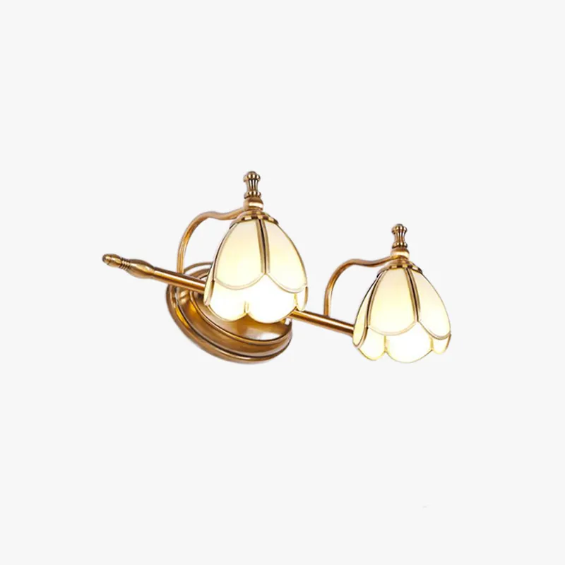 Ray Applique Murale Fleur Vintage, Métal\\/Verre, Jaune\\/Blanc