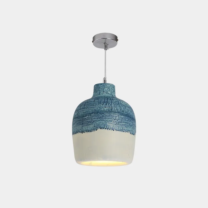 Avi Suspension Pot Retro, Résine\\/Acrylique, Gris\\/Blanc, Salon