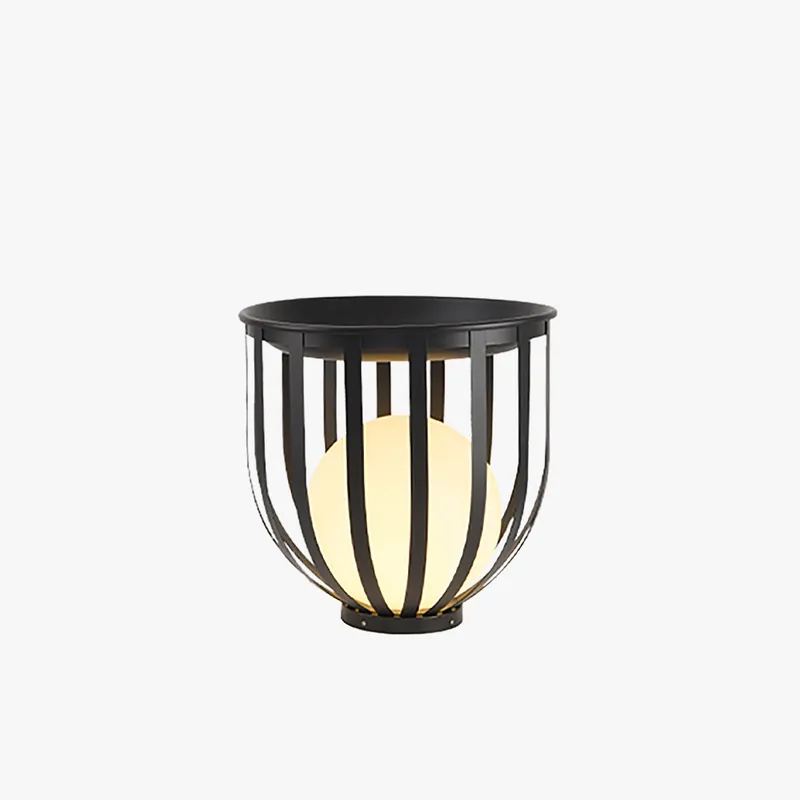 Ray Lampadaire Solaire Globe Moderne, Métal, Noir, Allée