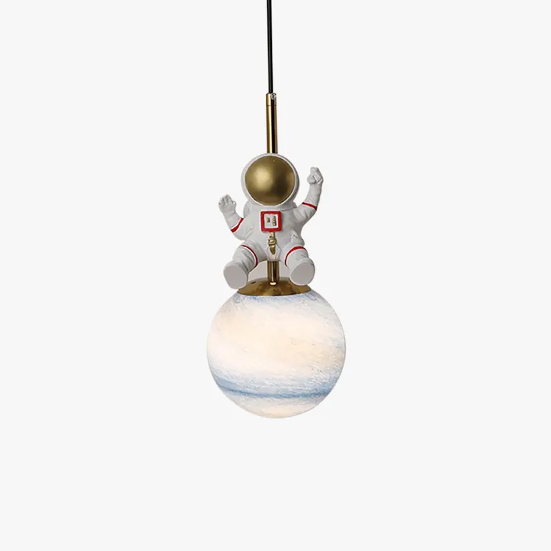 Aria Suspesion Globe Moderne, Metal\\/Verre, Blanc\\/Bleu, Chambre