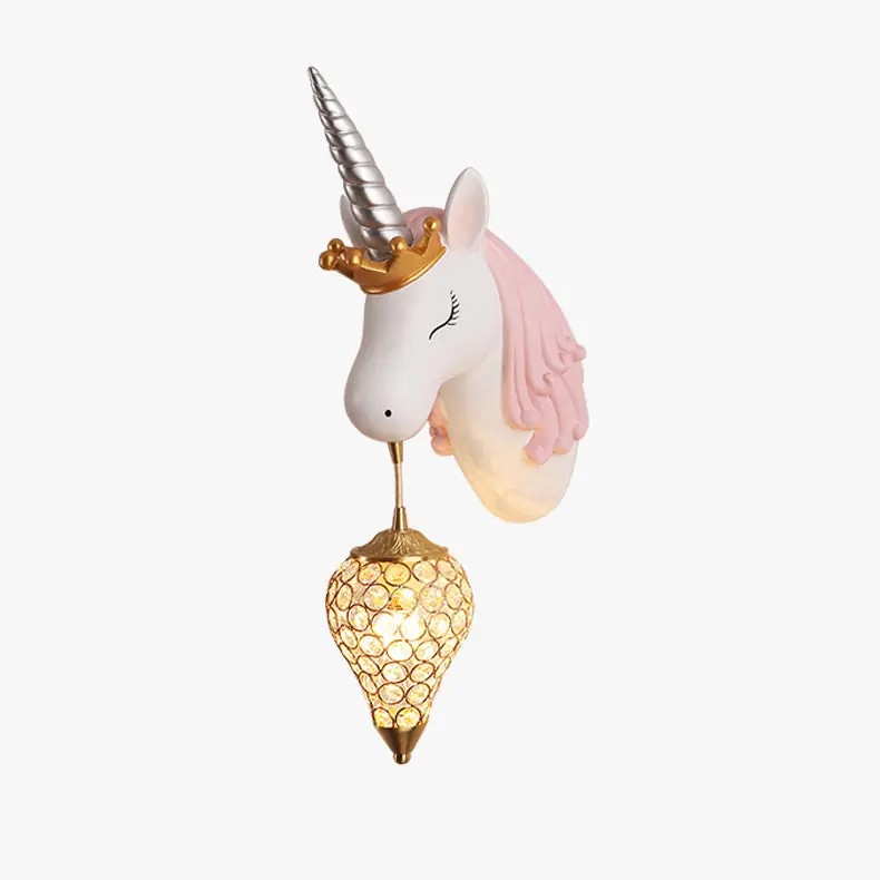 Aria Applique Murale Moderne Licorne\\/Fraise, Rose\\/Bleu, Chambre d'enfants