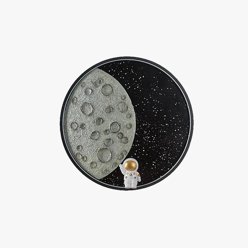 Aria Applique Murale Astronaute Rounde Lune, Métal, Chambre\\/Salon