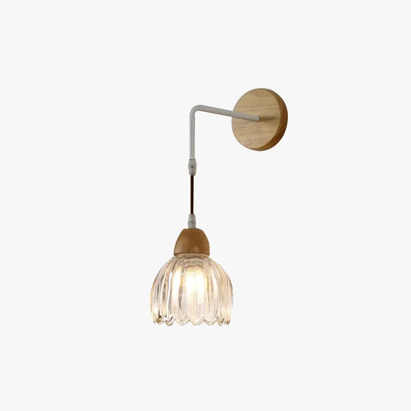 Arisha Applique Murale Fleur Moderne, Bois\\/Verre, Bois, Cuisine\\/Couloir