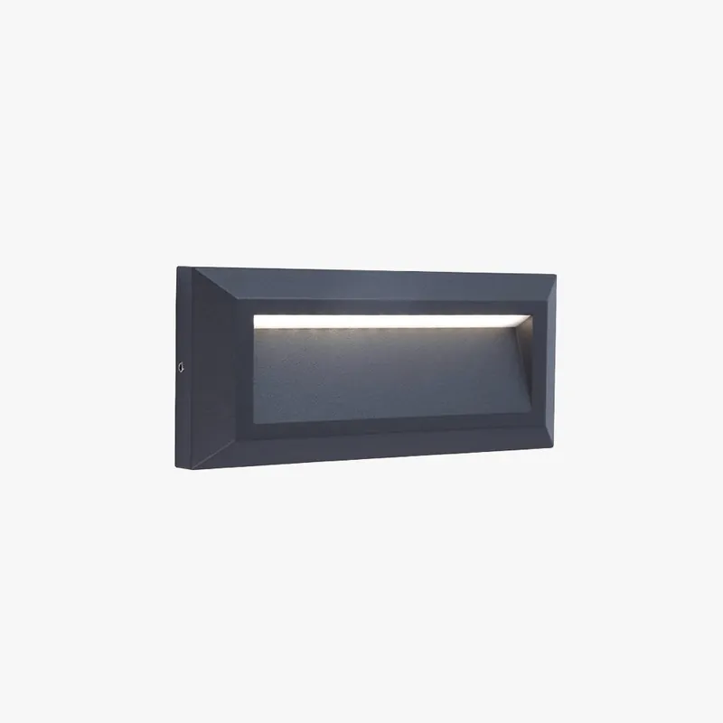 Ray Éclairage Escalier Extérieur Rectangulaire Simple, Métal, Noir, Cour
