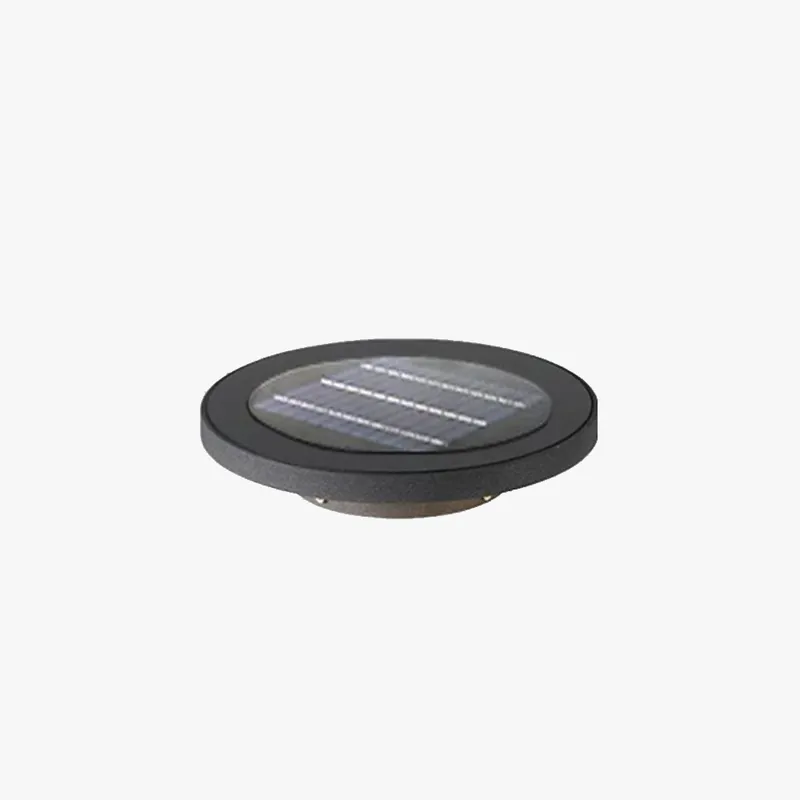 Ray Lampe Extérieure au Sol Rond Simple, Métal, Noir, Cour