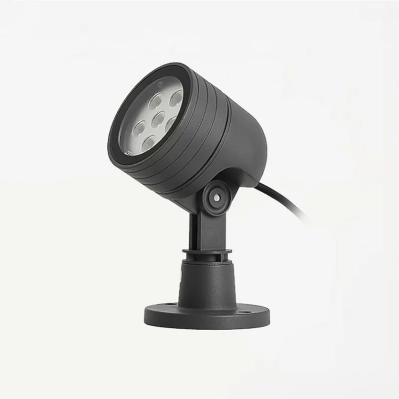 Ray Lampe Extérieure au Sol Cylindre Simple, Métal\\/Verre, Noir, Cour