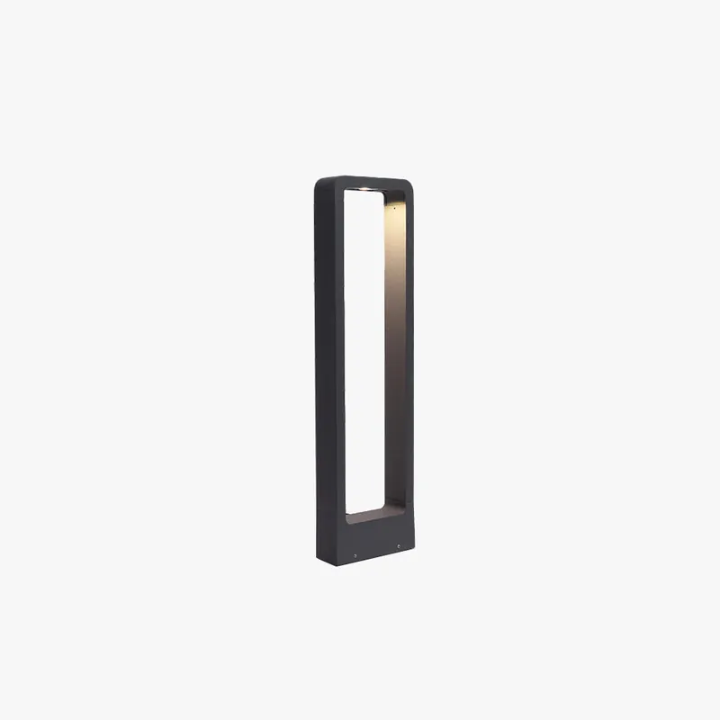 Ray Borne Extérieure Rectangulaire Minimalisme, Métal\\/Acrylique, Noir, Jardin