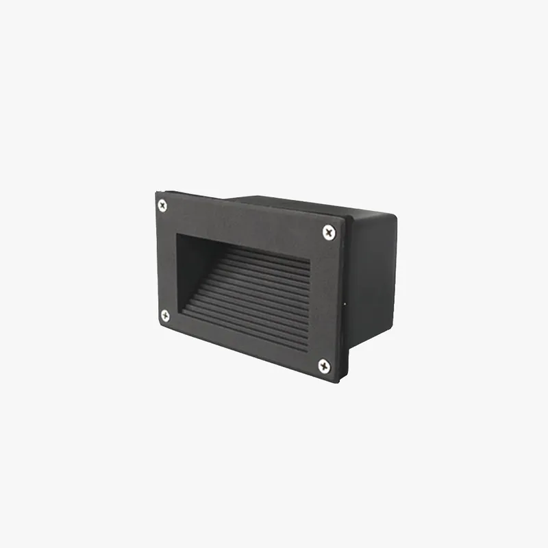 Ray Éclairage Escalier Extérieur Rectangulaire Moderne, Métal\\/Verre, Gris\\/Noir, Escalier