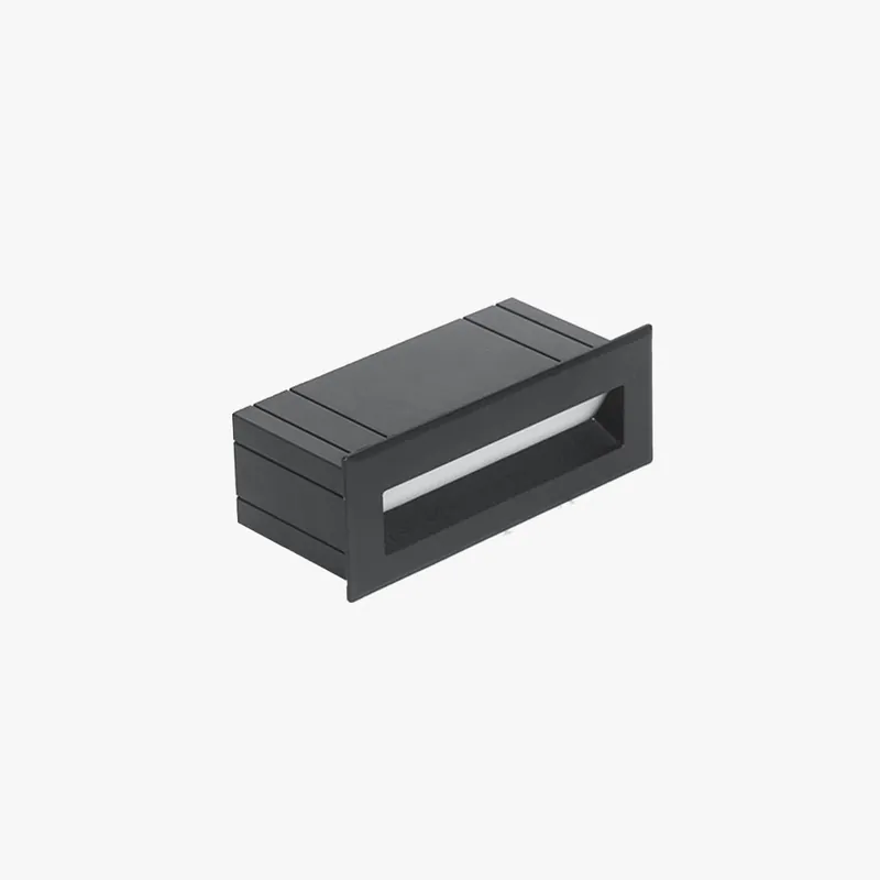 Ray Éclairage Escalier Extérieur Rectangulaire Moderne, Métal\\/Acrylique, Noir, Escalier