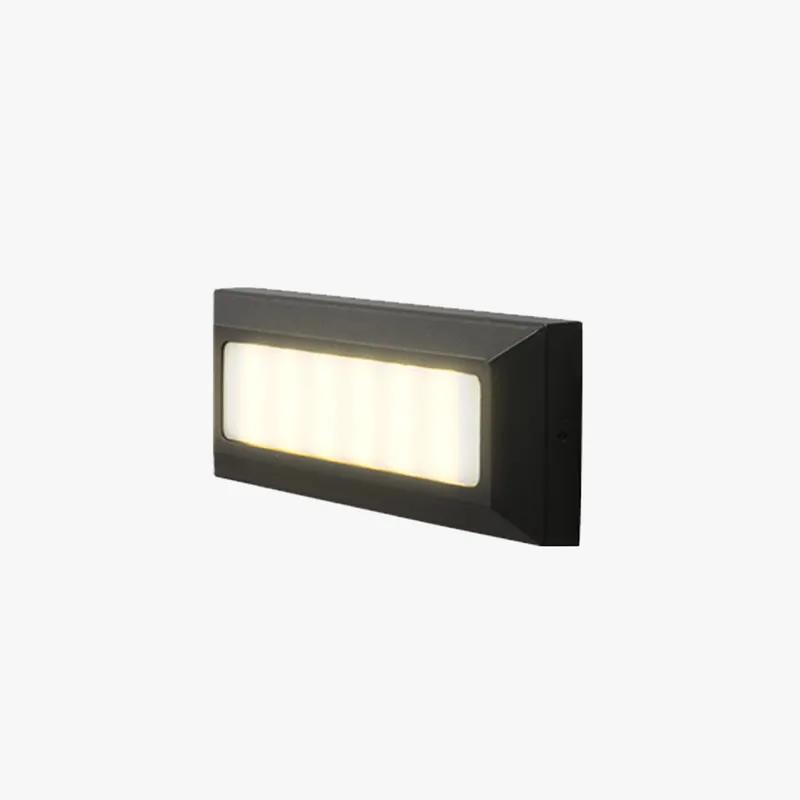 Ray Éclairage Escalier Extérieur Rectangulair Simple, Métal\\/Acrylique, Noir\\/Gris, Escalier