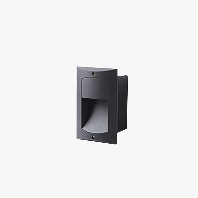 Ray Éclairage Escalier Extérieur Rectangulaire Simple, Métal\\/Acrylique, Noir, Escalier