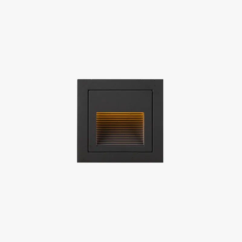 Ray Éclairage Escalier Extérieur Carré Simple, Métal\\/Acrylique, Noir\\/Gris\\/Blanc, Escalier