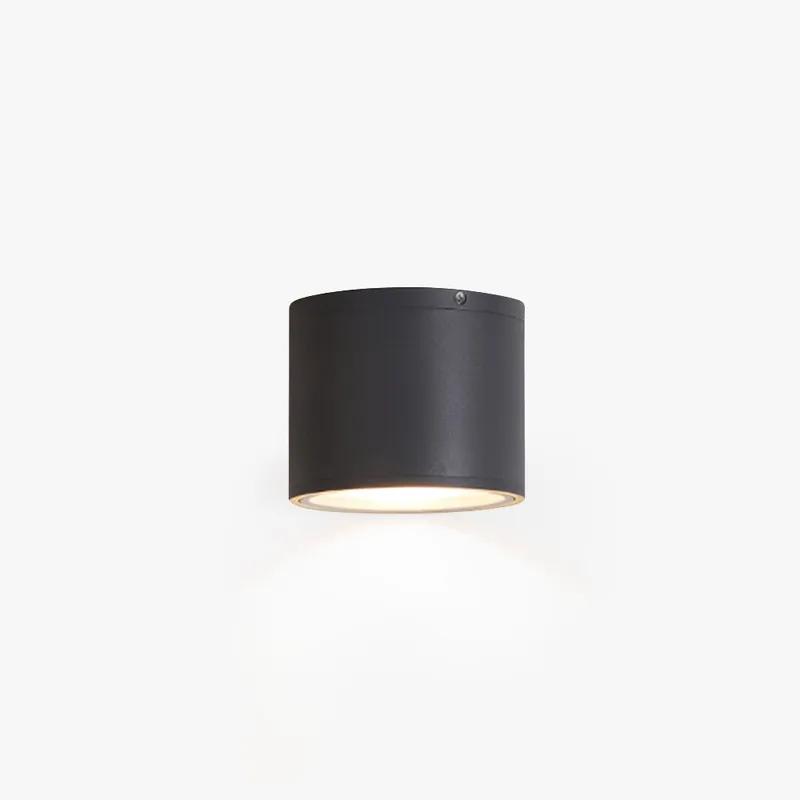 Ray Plafonnier Cylindre Moderne, Métal\\/Verre, Noir, Extérieur