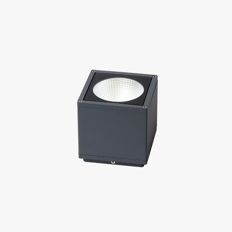 Ray Plafonnier Cube Moderne, Métal\\/Verre, Gris, Extérieur