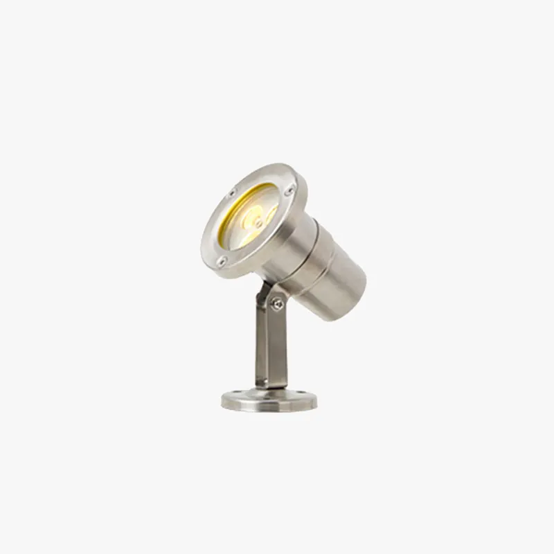 Ray Spot de Bassin Cylindre Moderne, Métal\\/Verre, Argent, Jardin