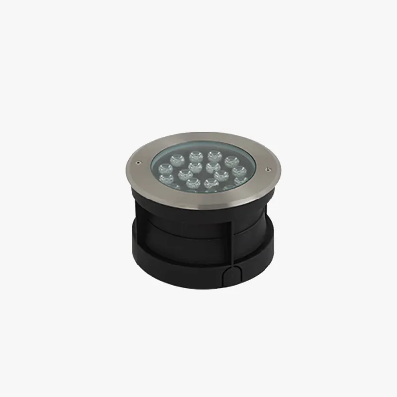 Ray Spot de Bassin Cylindre Moderne, Métal\\/Verre, Noir, Cour