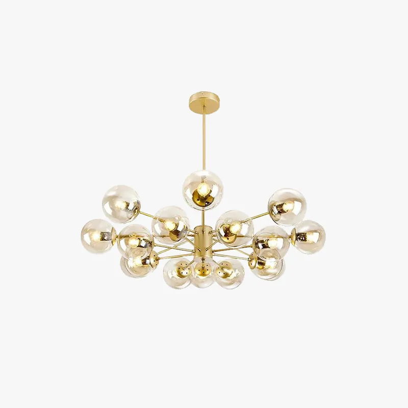 Valentina Suspension Multi Retro, Metal\\/Verre, Noir\\/Or, Salon