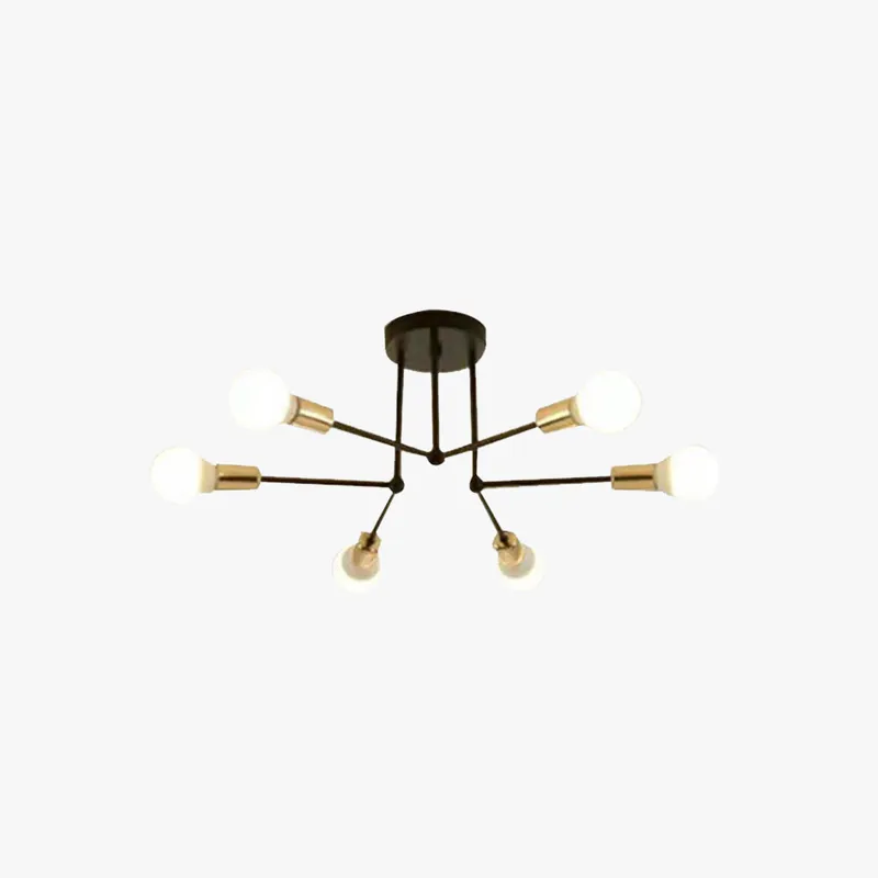 Valentina Plafonnier Linéaire Moderne, Métal\\/Verre, Blanc\\/Noir\\/Doré, Salon