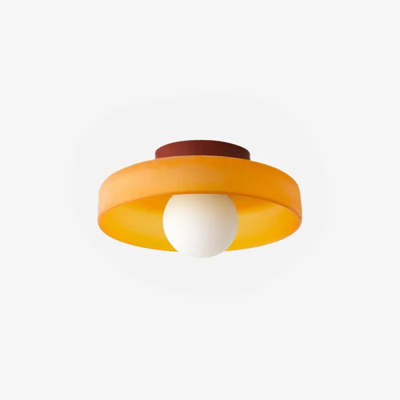 Arisha Plafonnier Dôme Moderne, Verre\\/Métal, Blanc\\/Vert\\/Orange, Salon