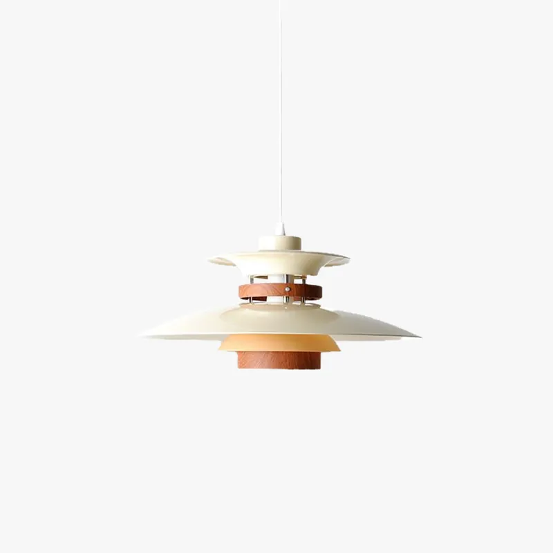Valentina Suspension Bol Moderne, Métal, Blanc\\/Bois\\/Marron, Salon