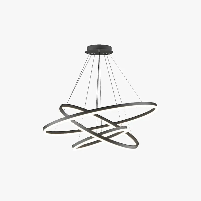 Arisha Suspension Anneau Moderne, Métal\\/Acrylique, Noir\\/Blanc, Salon
