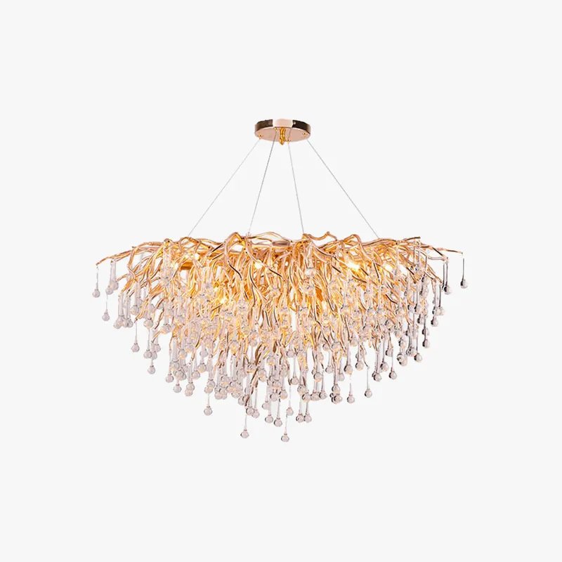 Arisha Lustre Fleur Luxueux, Metal\\/Cristal, Or, Salon