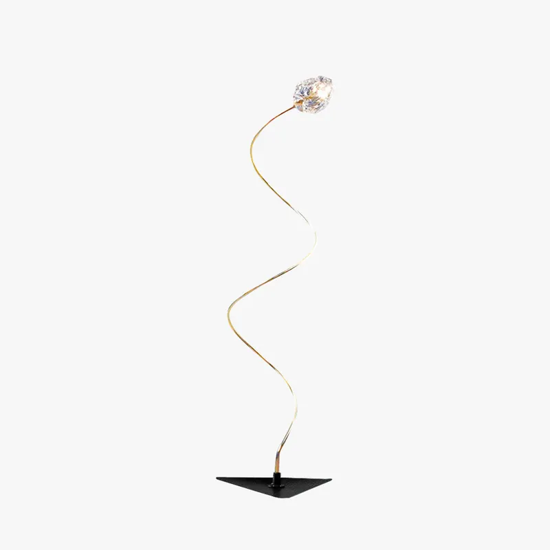 Arisha Lampe Extérieure au Sol Linéaire Simple, Métal\\/Verre, Or, Jardin