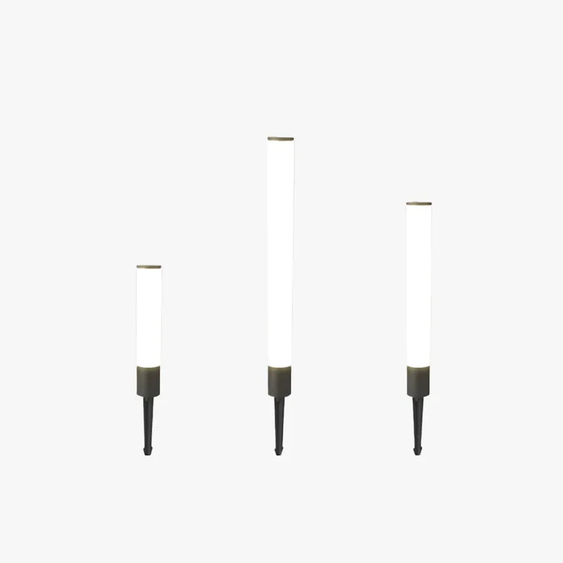 Ray Lampe Extérieure au Sol Minimaliste, Métal\\/Acrylique, Noir\\/Blanc, Jardin