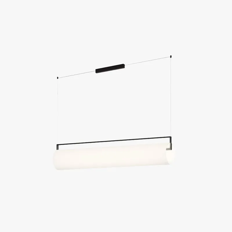 Ray Suspension Cylindre Minimaliste, Métal\\/Acrylique, Blanc\\/Noir, Salon