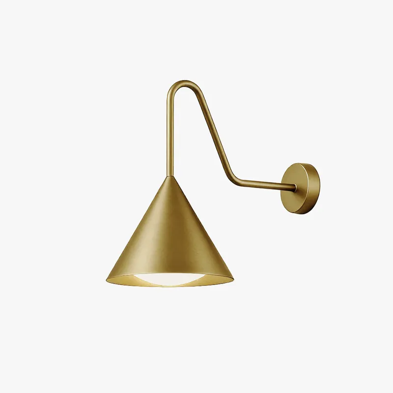 Arisha Applique Murale Moderne Minimaliste Conique Étanche, Métal, Noir\\/Or, Extérieur