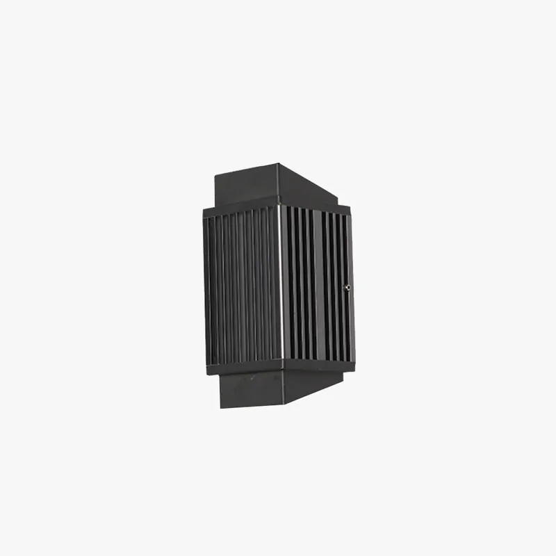 Ray Applique Murale Rectangulaire Moderne, Métal\\/Acrylique, Noir, Extérieur