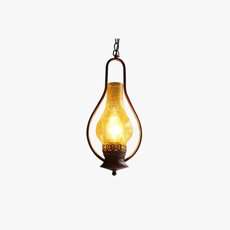 Silva Suspension Lanterne Rétro, Métal\\/Verre, Bronze Antique\\/Cuivre Patiné, Salon