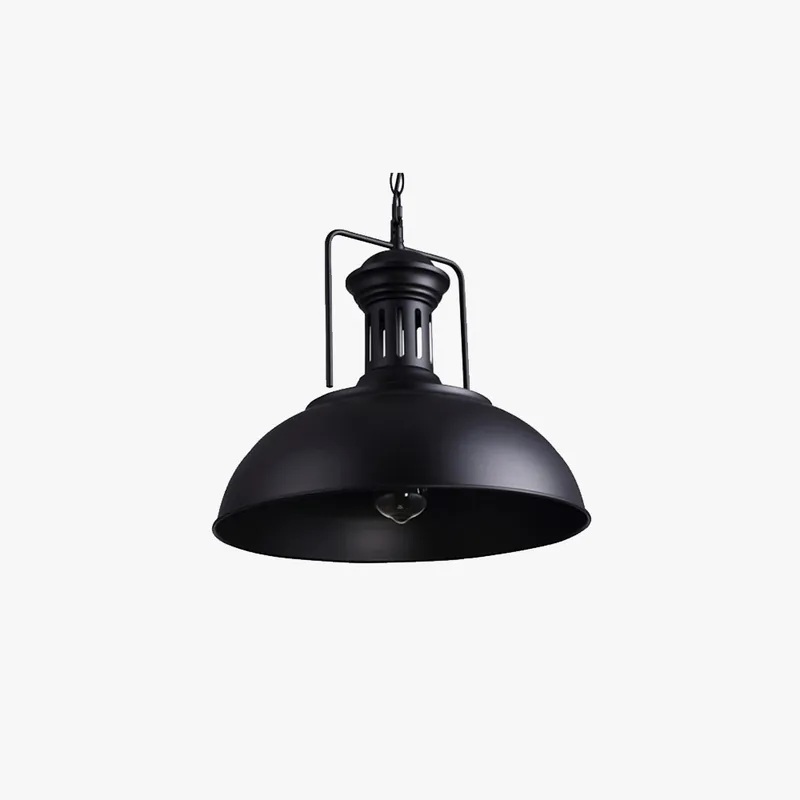 Silva Suspension Dôme Industrielle, Métal, Noir\\/Noir Blanc\\/Rouille, Salon