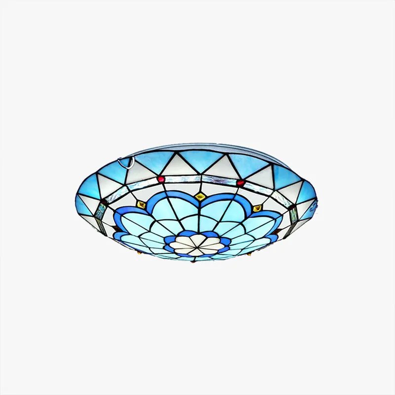 Tiffany Plafonnier Hémicycle Moderne, Verre, Coloré, Salon
