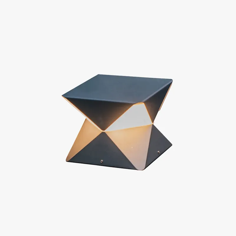 Ray Lampadaire Géométrique Moderne, Métal\\/Verre, Noir, Extérieur