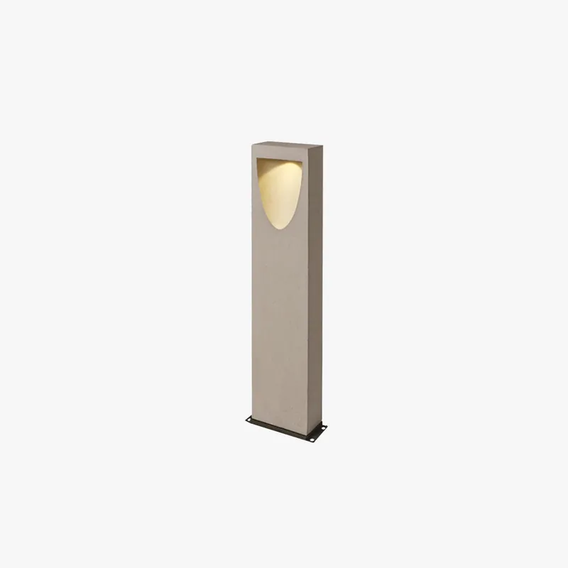 Ray Extérieur Rectangulaire Minimaliste, Métal\\/Pierre, Gris, Extérieur